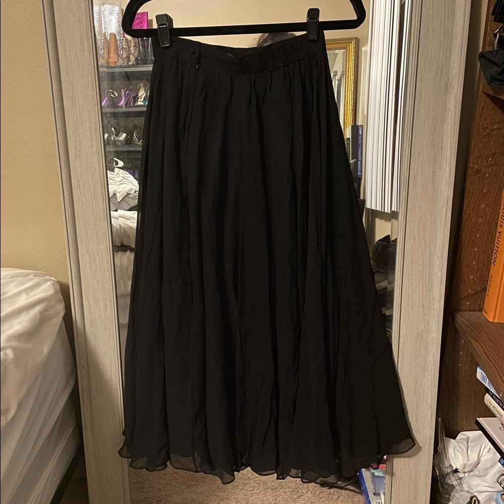 VINTAGE Interlude 100% Silk Black Skirt